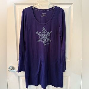 Victoria's Secret Blue Snowflake Long Pajamas Size Small